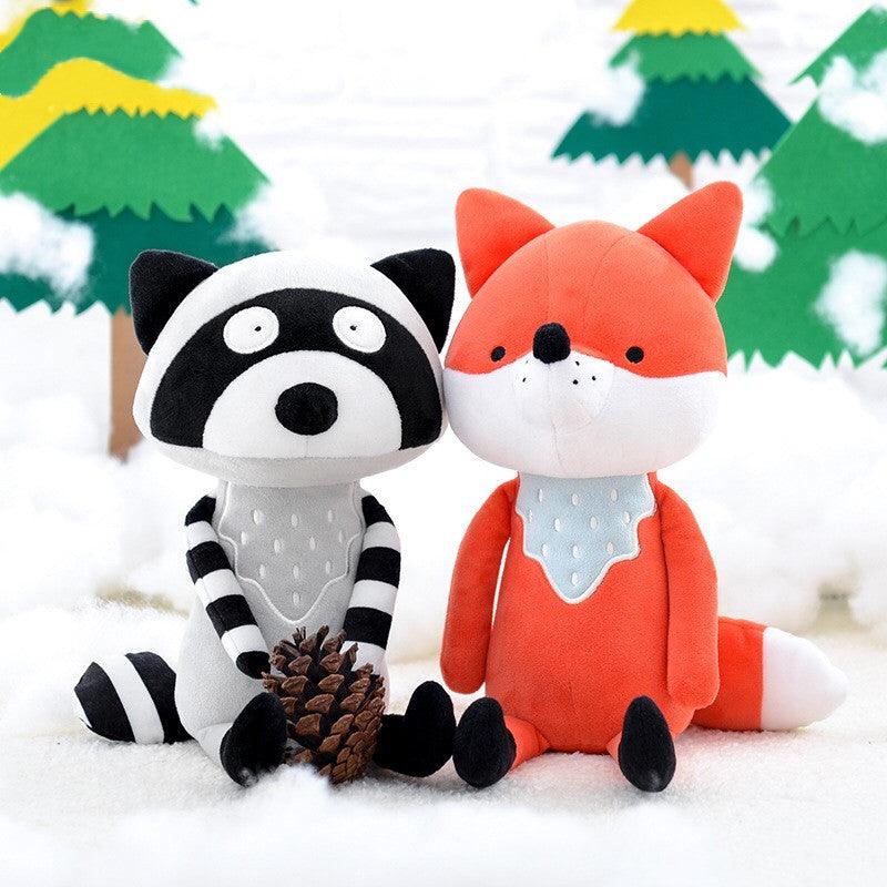 14" Fox and Racoon Best Friends Plush Toys - Plushies