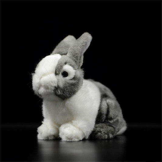 Realistic Dutch Bunny Rabbit Stuffed Animal - Plushies