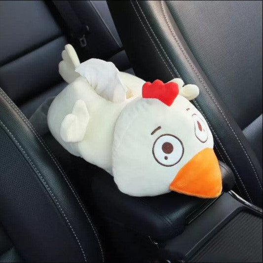 Creative Cartoon Plush Chicken Car Armrest - Plushies