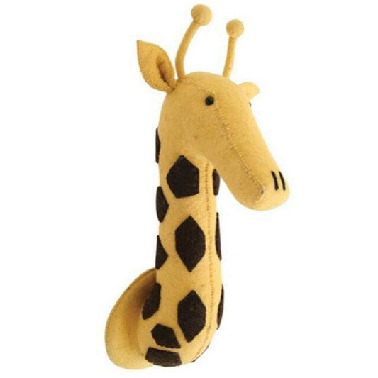 Plush Giraffe Animal Trophy Head Wall Mounts - Plushies