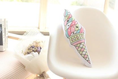 Kawaii Unicorn, One-horned Cat, Ice Cream and Seahorse Plush Pillows - Plushies