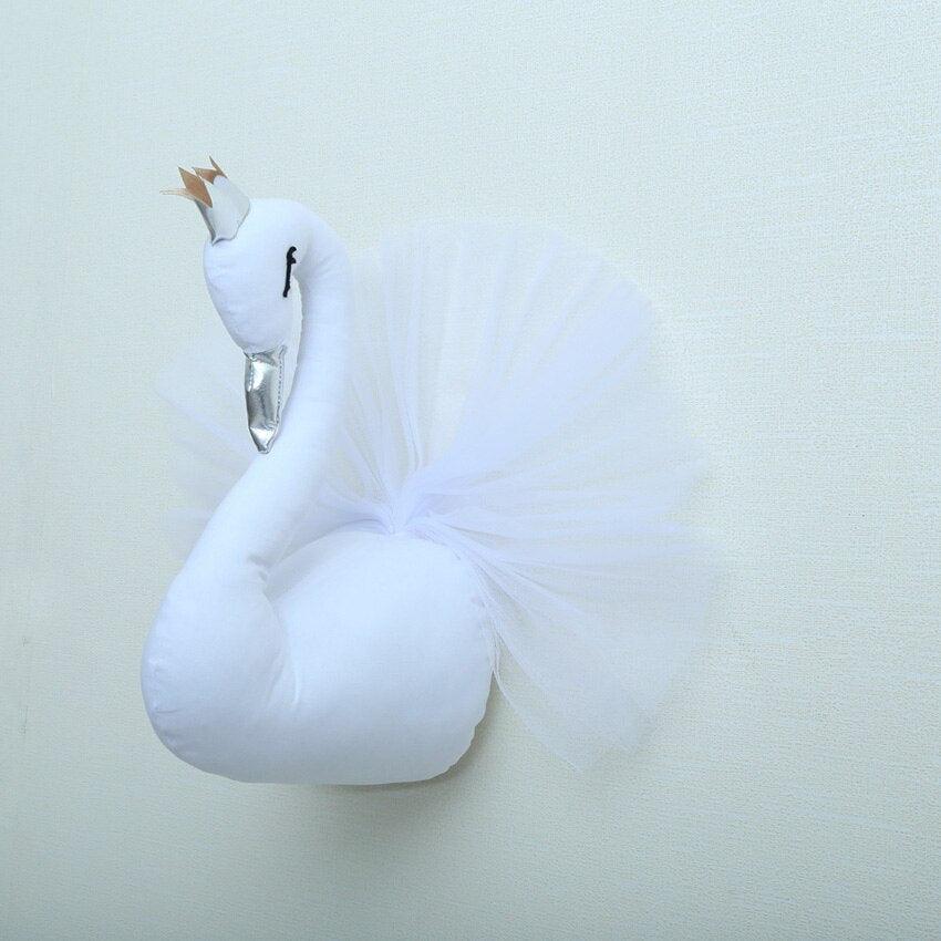 Beautiful Swan Stuffed Animals Plush Dolls Wall Hanging Decor for Baby Nursery - Plushies