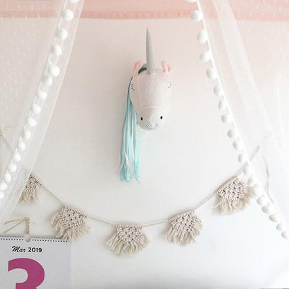 3D Animal Head Unicorn Decor Kids Room Wall Decoration - Plushies