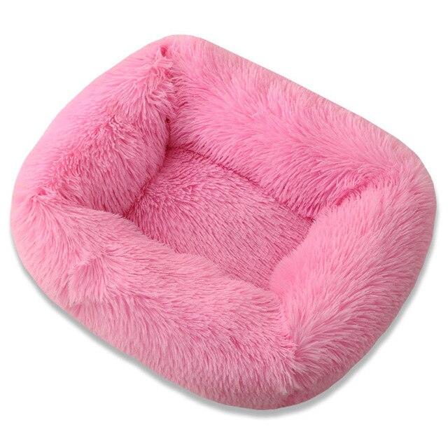 Square Dog & Cat Pet Bed for Medium Pets, Super Soft Warm Plush & Comfortable - Plushies