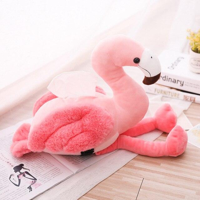 Pink Flamingo Tissue Box Cover, Flamingo Car Tissue Cover - Plushies