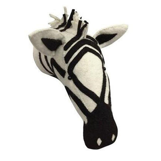 Plush Classic Zebra Animal Trophy Head Wall Mounts - Plushies