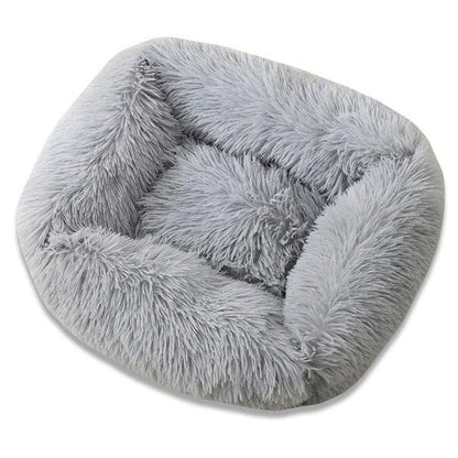 Square Dog & Cat Pet Bed for Medium Pets, Super Soft Warm Plush & Comfortable - Plushies