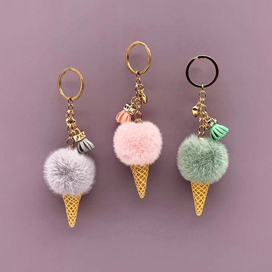 Ice Cream Keychain Cute Bag Cartoon Plush - Plushies