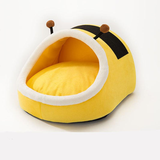 Adorable Bumble Bee, Semi Closed, Plush Thickened Pet Bed for Cats and Small Dogs - Plushies