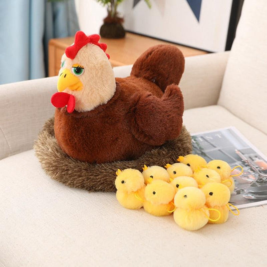 Cute Lifelike Chicken Hen Nest Plush Toy - Plushies
