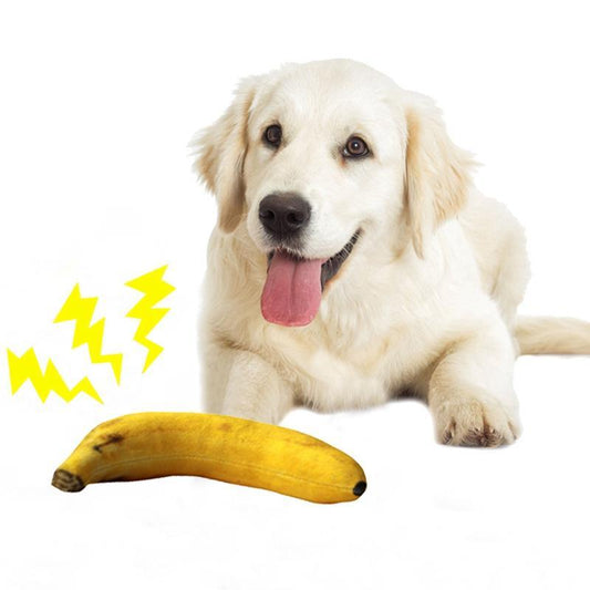 Banana Shaped Dog Squeak Toys (2pc set) - Plushies