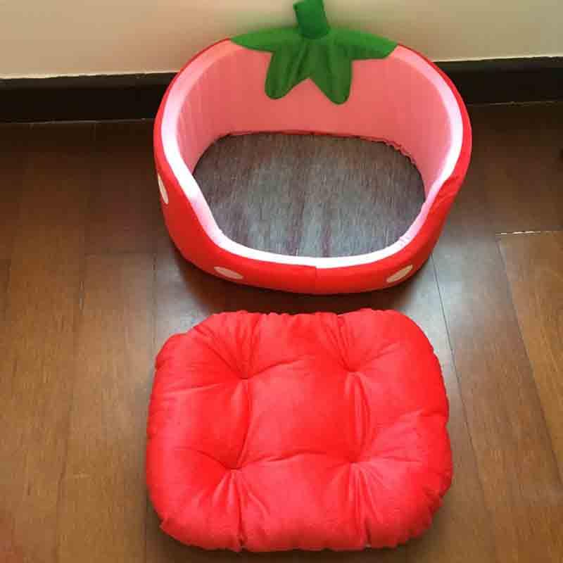 Strawberry Shaped Small Dog and Cat Pet Bed - Plushies