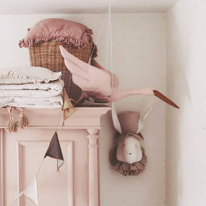 Cotton Line Wall Hanging Swan Plush Stuffed Doll Nursery Room Pendant - Plushies
