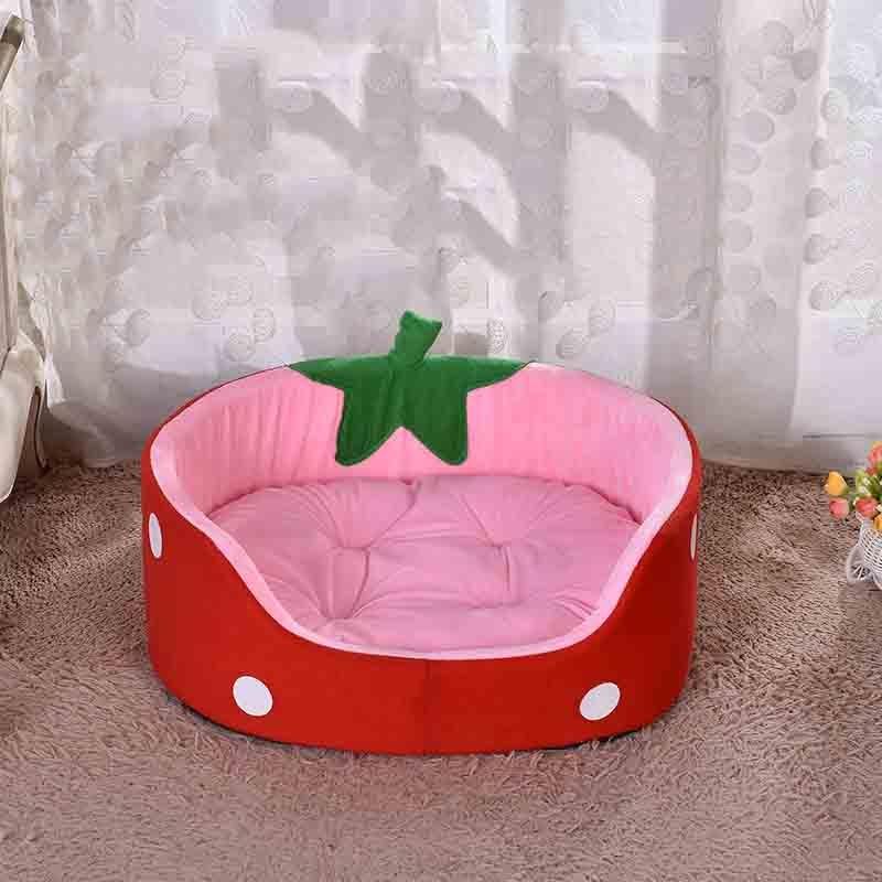 Strawberry Shaped Small Dog and Cat Pet Bed - Plushies