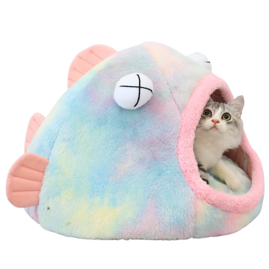 Cute Colorful Fish Cat Nest Bed - Plushies
