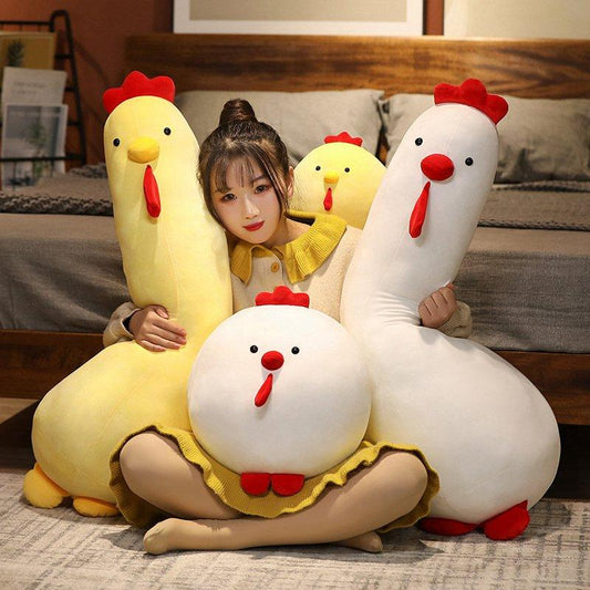 Giant Fluffy Chicken Plush Toys - Plushies