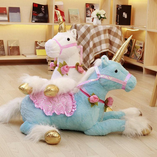 39" Large Majestic Unicorn Stuffed Animal Plush Doll with Saddle - Plushies
