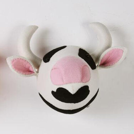 Plush Cow Animal Trophy Head Wall Mounts - Plushies
