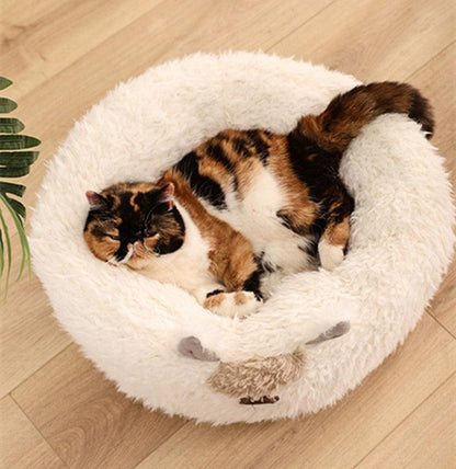 Alpaca Shaped Cat Pet Bed Warm Plush, Good for Small Dogs too - Plushies