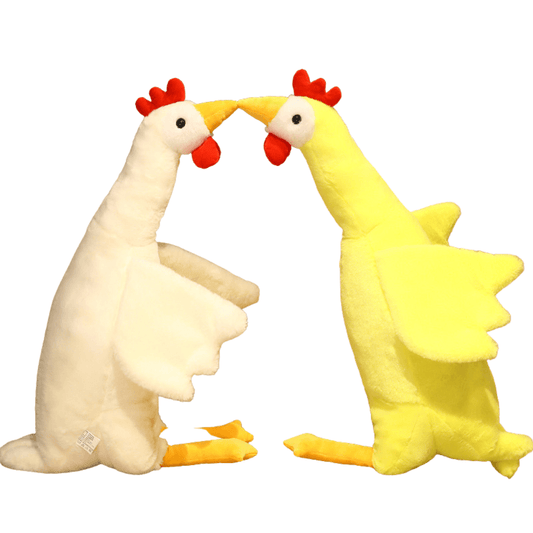 Giant Yellow and White Chickens Stuffed Animal Plush Toys, Great as a Body Pillow - Plushies