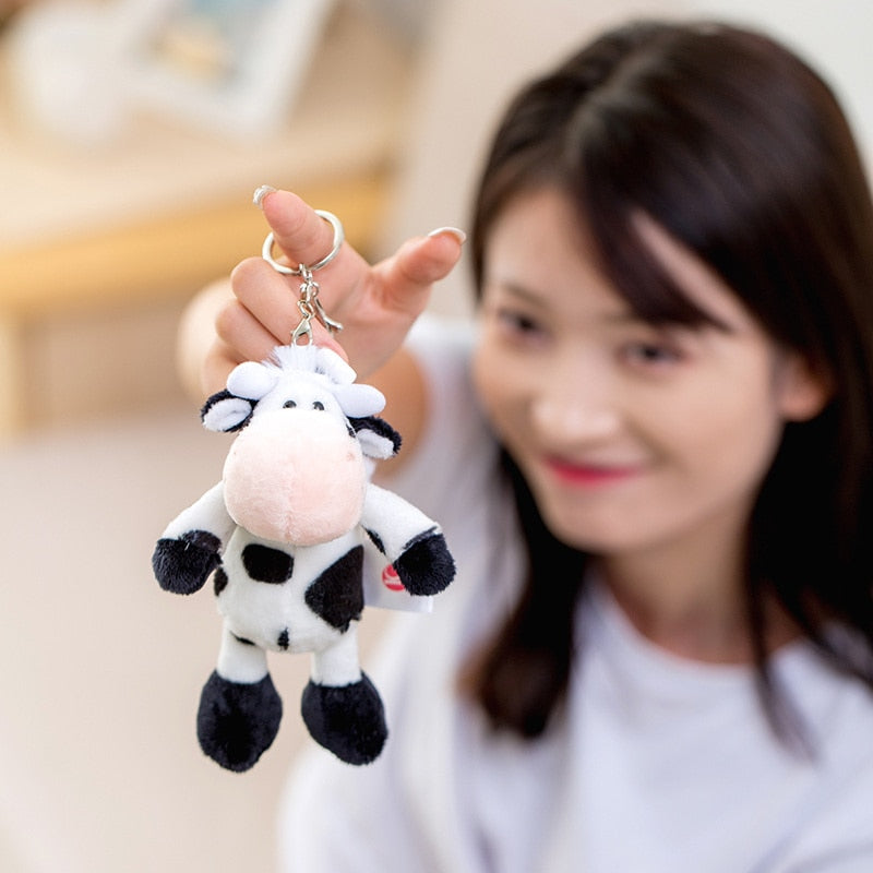 Cute Little Stuffed Cow Keychain Plush Toy - Plushies