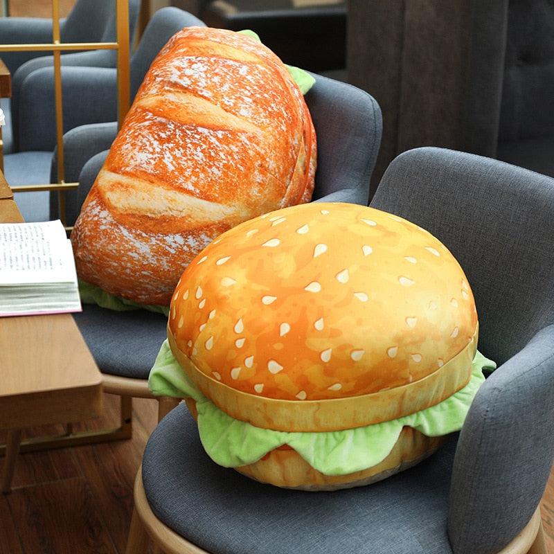 Sandwich and Hamburger Plush Seat Cushion Pillows - Plushies
