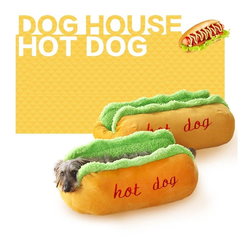 Hot Dog Shaped Pet Bed - Plushies