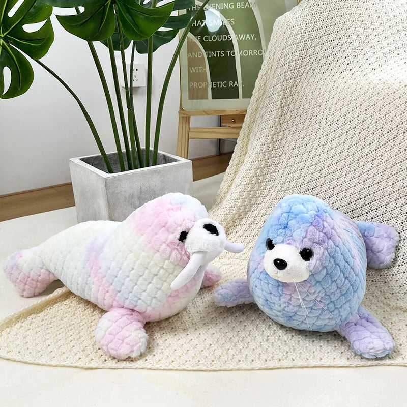Colorful Seal, Sea lion & Narwhal Plushies - Plushies
