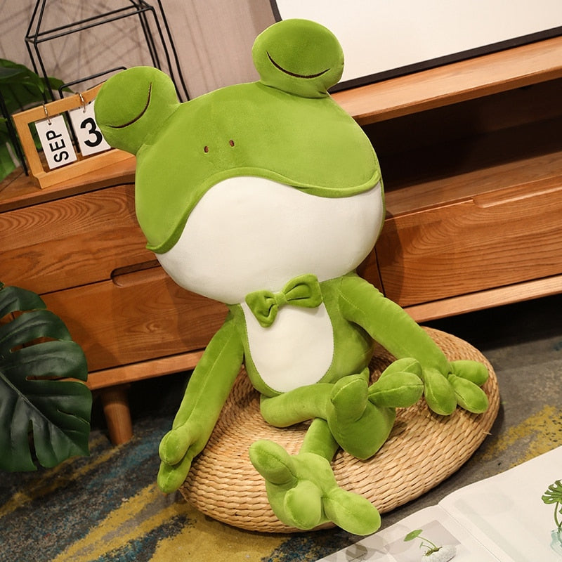 Sleepy Green Frog Plushie - Plushies