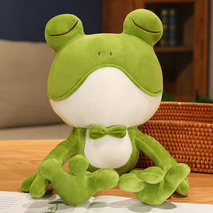 Sleepy Green Frog Plushie - Plushies