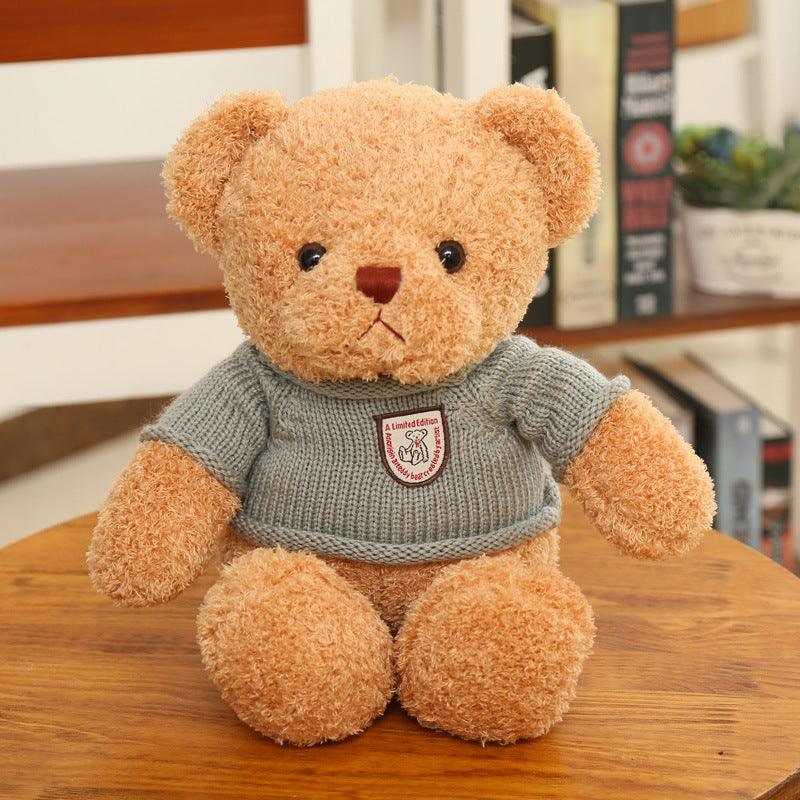 Teddy Bear with Crested Sweater in Cream and Brown - Plushies