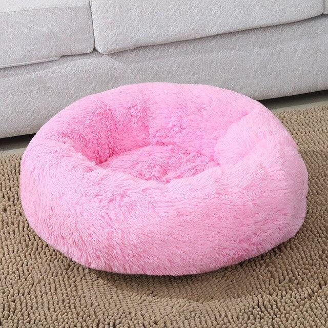Round Plush Pet Dog Bed, Waterproof Bottom and Super Soft - Plushies