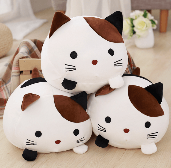 Kawaii Plush Cat Toys Soft Stuffed Down Cotton Pillow Cartoon Animal - Plushies
