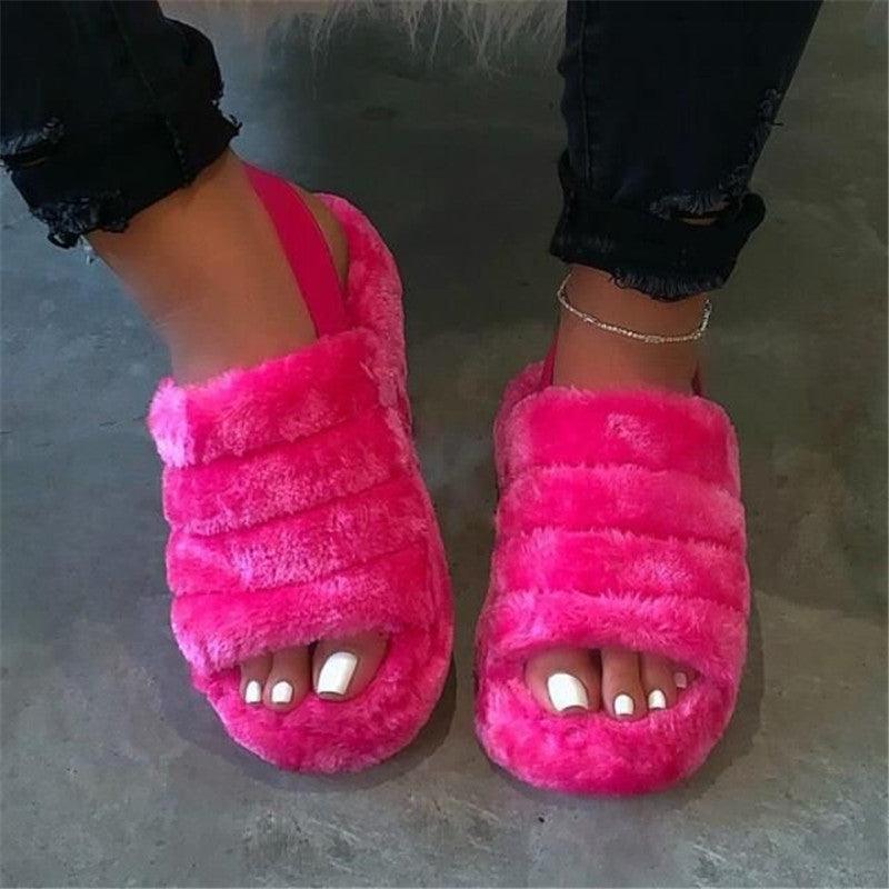Plus size thick bottom plush slippers - Plushies