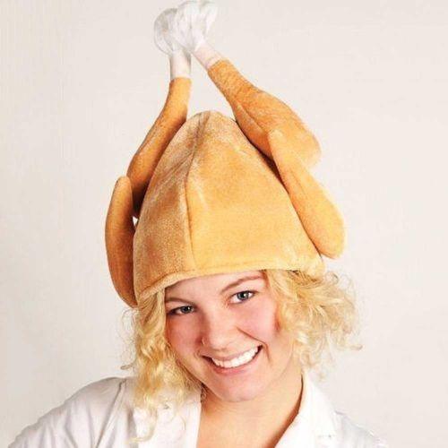 Stuffed Christmas Turkey Hat Adult Xmas Novelty Gag Gift - Plushies