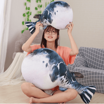pop lovely realistic animal pufferfish plush pillow - Plushies
