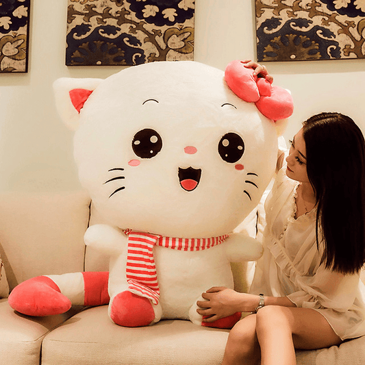 Oversized Kawaii Kitty Cat Head Plush Toy 20" - Plushies