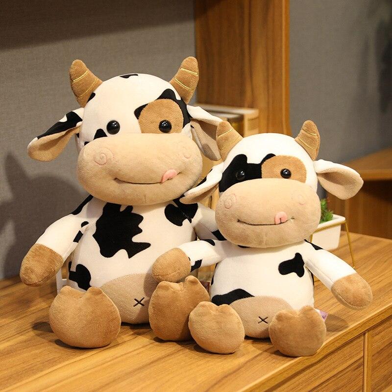 Cute Animal Cartoon Cows Stuffed Plush Toy Kawaii Cattle - Plushies