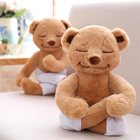 Meditating Yoga Bear Plush Toy Stuffed Animal - Plushies