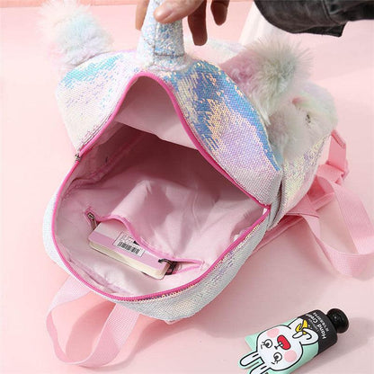 The Unicorn Sequins Kawaii Plush Backpack - Plushies