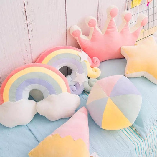 Rainbow Cloud, Moon and Stars Pillows - Plushies