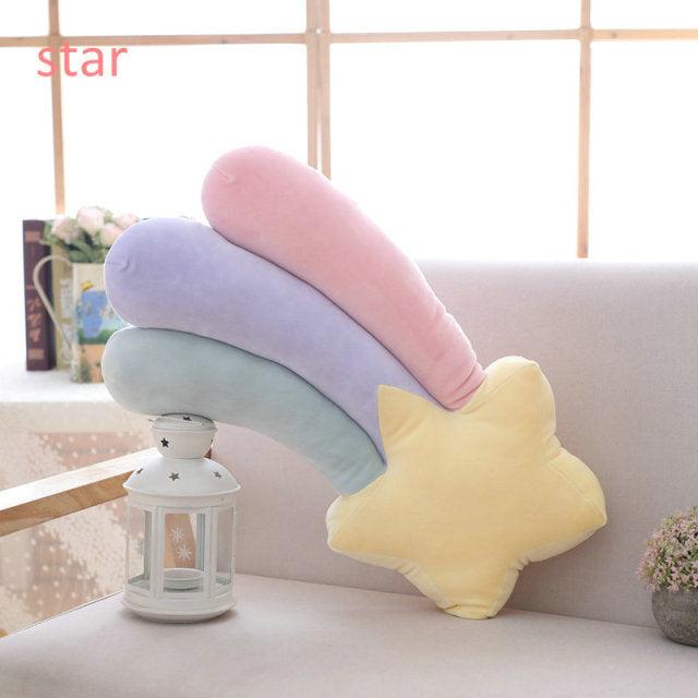 Rainbow Cloud, Moon and Stars Pillows - Plushies