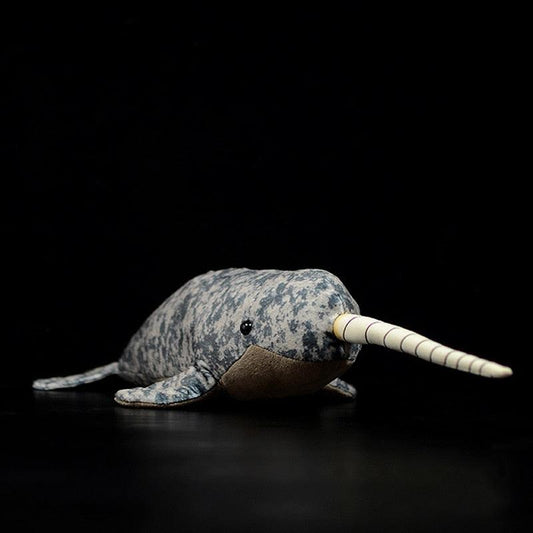 16.1" Long Lifelike Unicorn Whale Stuffed Toy, Realistic Sea Animal Narwhal Plush Toy - Plushies