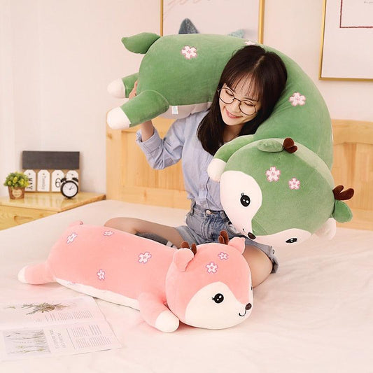 31.5" - 39"  Huge Soft Kawaii Lying Deer Stuffed Lovely Animal Plush Toys - Plushies
