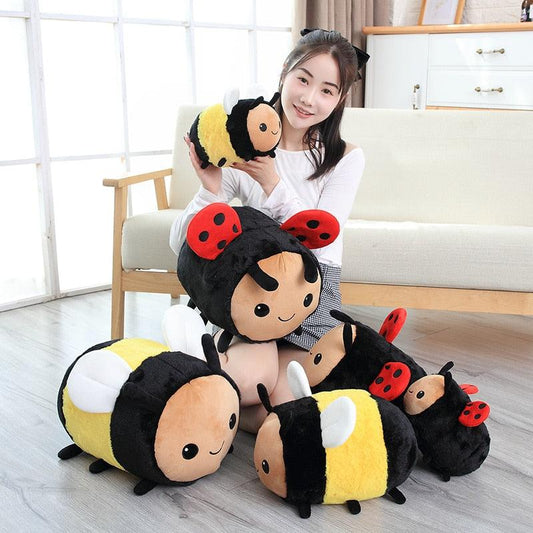 Kawaii Plushie Ladybug Bee Pillow Stuffed Toys - Plushies