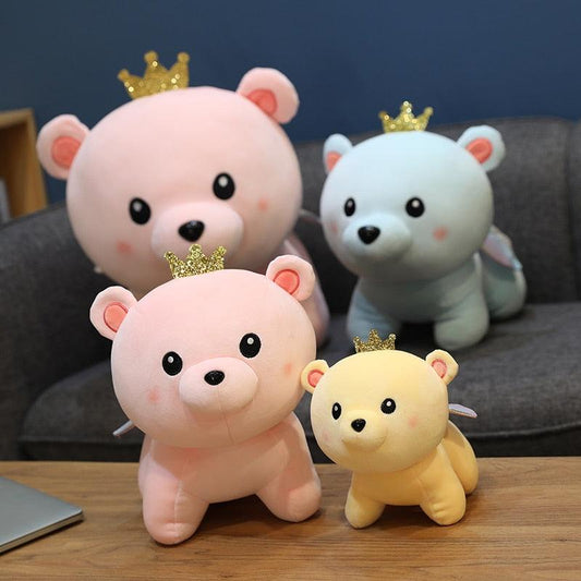 9.8" - 24"  Lovely Cute Angel Bear Plush Toys, Soft Stuffed Teddy Bear with Crown Plush Doll - Plushies
