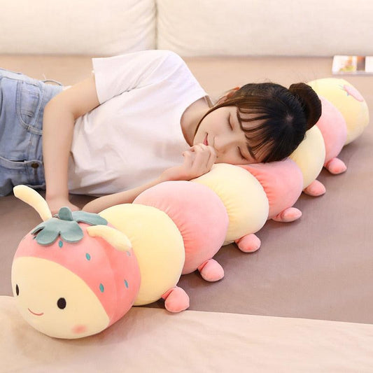 Cute Fruit Caterpillar Children's Long Plush Toy Pillow - Plushies