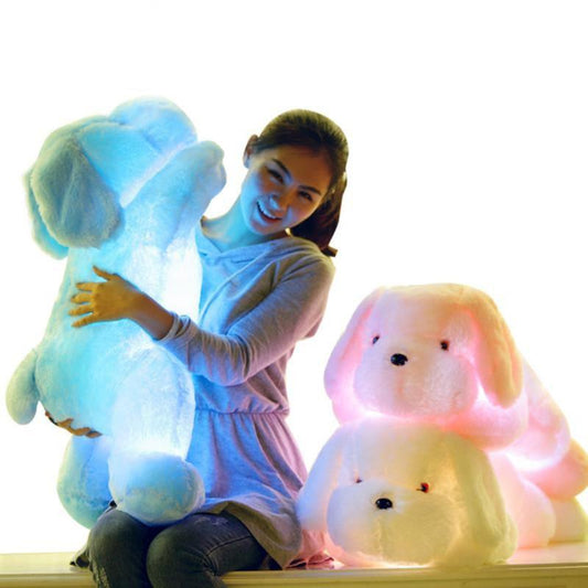 Luminous Colorful Teddy Dog LED Light Plush Pillow Toy - Plushies