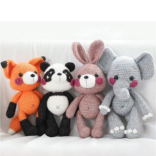 handmade panda and Fox Amigurumi fox Crochet Knitted Stuffed animals for kids - Plushies