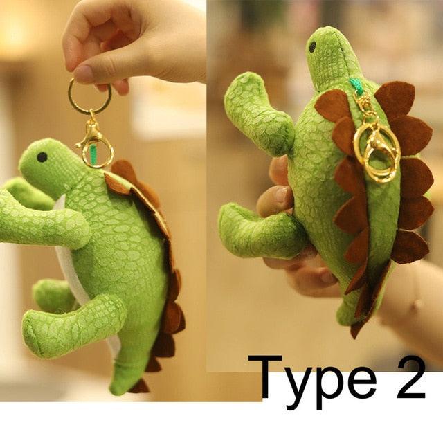 The Knitted Fox and Stegosaurus Plushie Keychains - Plushies